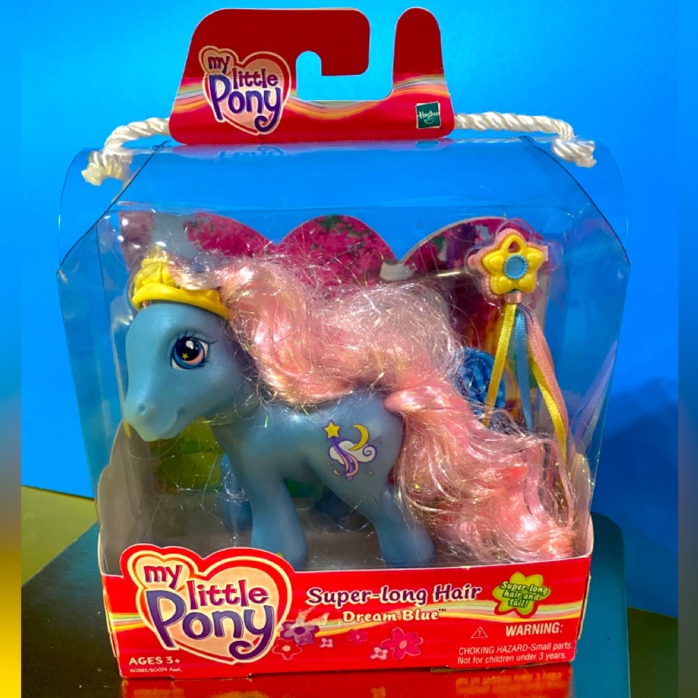 MY LITTLE PONY G3 2004 NWT DREAM BLUE PONY WITH SUPER-LONG HAIR & ACCESSORIES